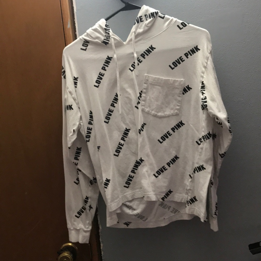 white victorious seecret pull over/hoodie